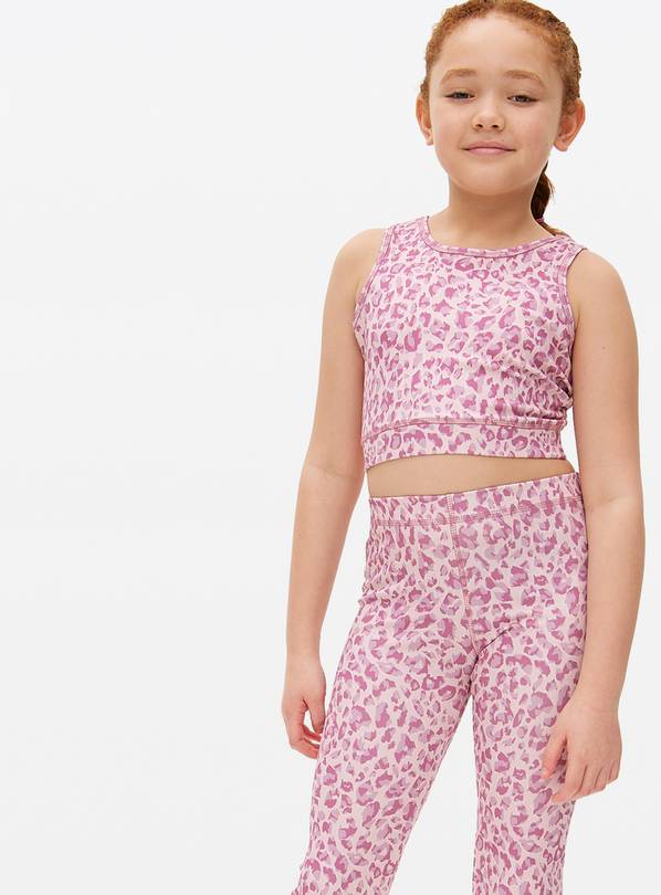 Pink Leopard Print Active 2-Piece Set 9 years